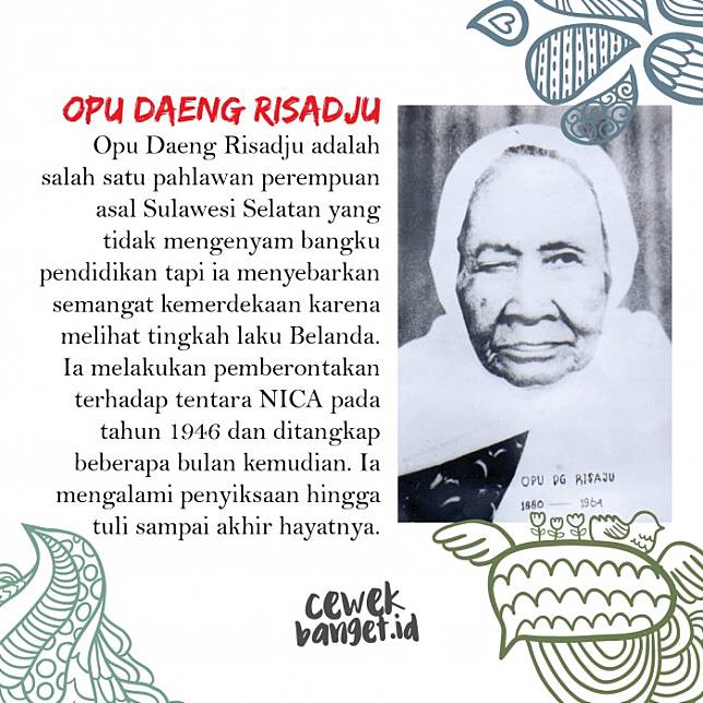 Perempuan Sulawesi: Opu Daeng Risadju (Foto: Istimewa)